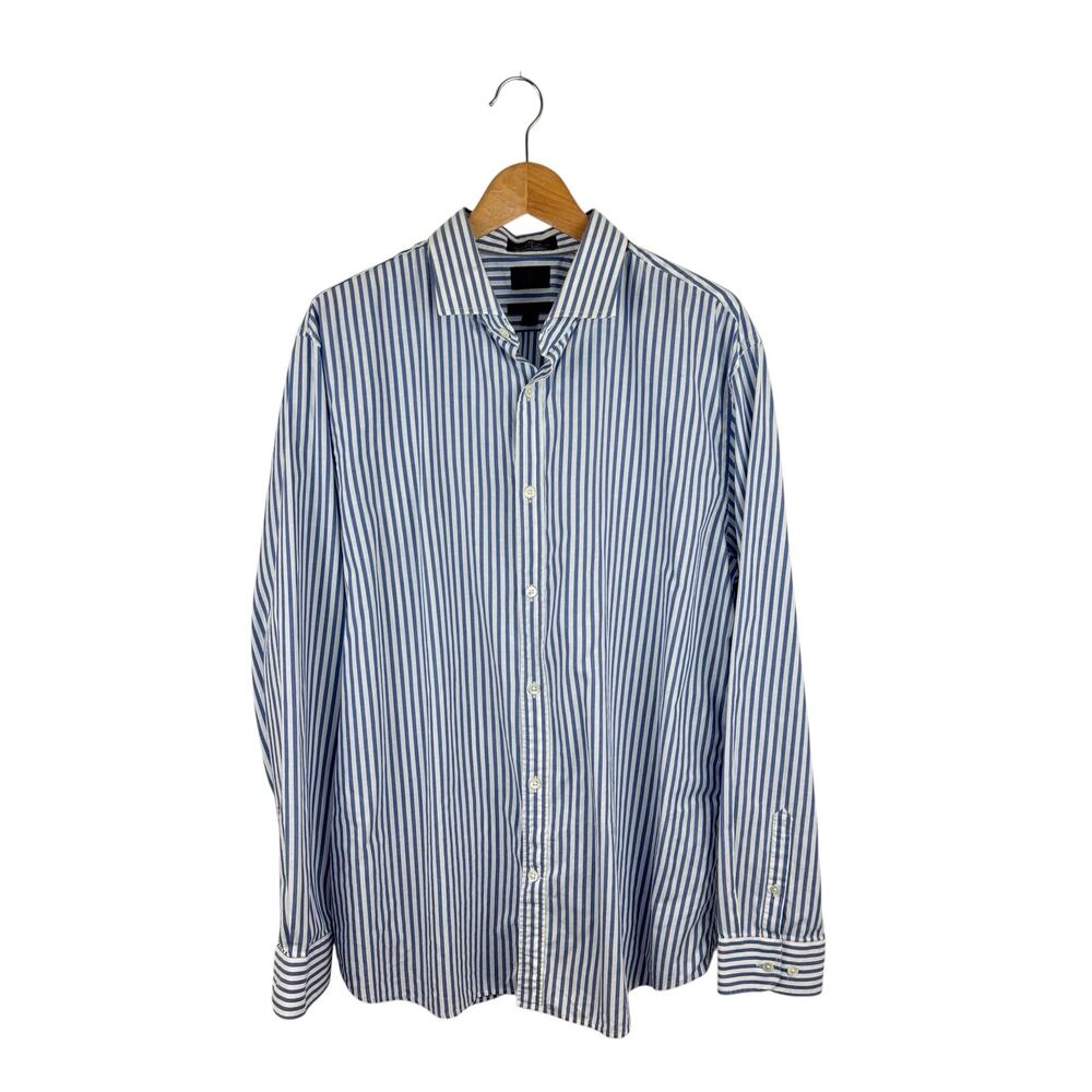 Banana Republic Tessitura Monti Italian Cotton Striped Shirt